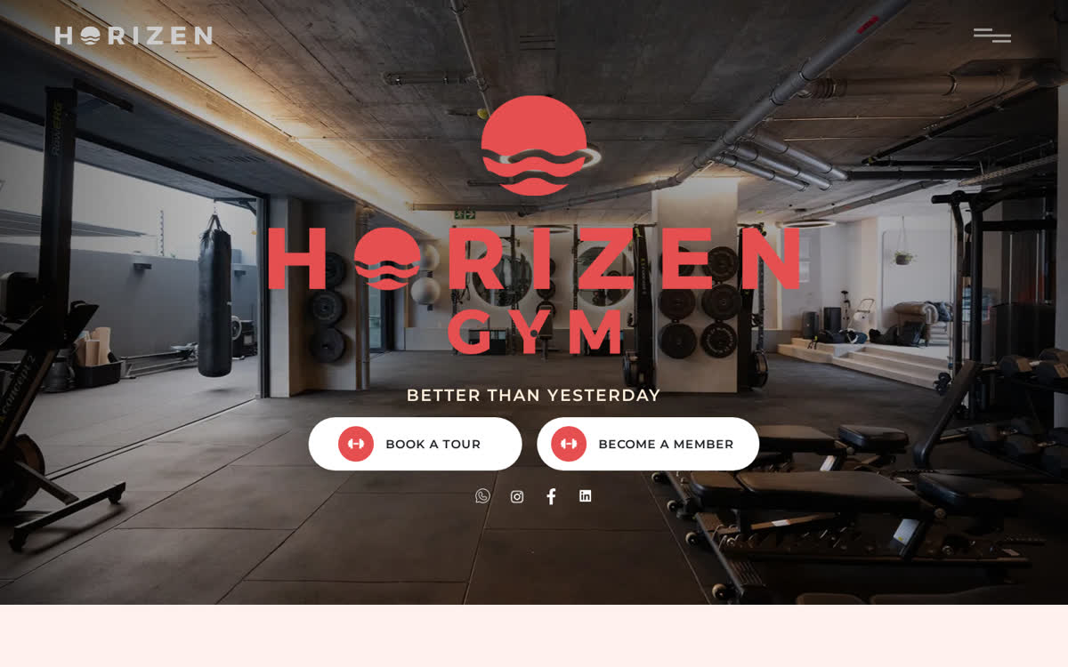 Horizen Gym homepage